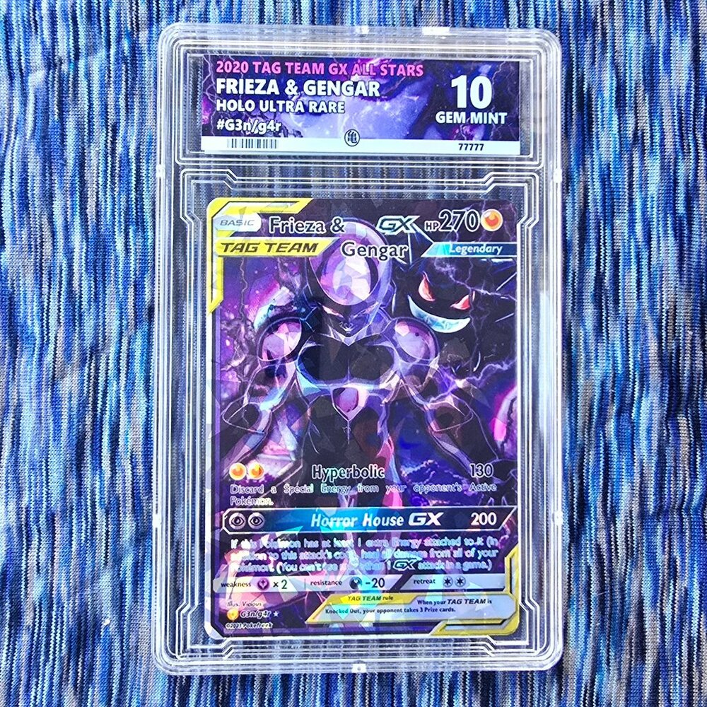Frieza and Gengar Tag Team Pokemon Card w/ Custom Slab
